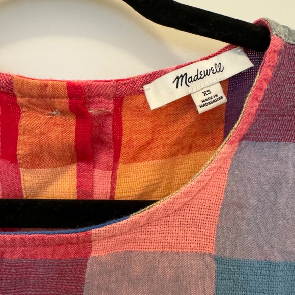Summer - Madewell Gingham Boxy Button Back Top red picnic plaid - Picture 7 of 7